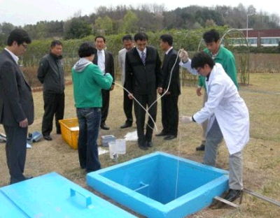 정수장 수질검사 및 시료 채수 현장